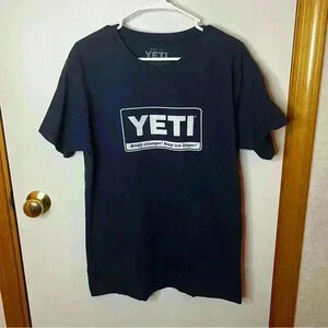 Yeti Short Sleeve T Shirt “Wildly Stronger! Keep Ice Longer!” Men Large Blue